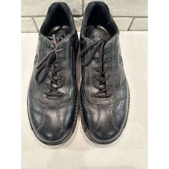 ECCO Light Shock‎ Point Men's Leather Black Lace Up Shoes  size US 8 EU 41 - Picture 2 of 12